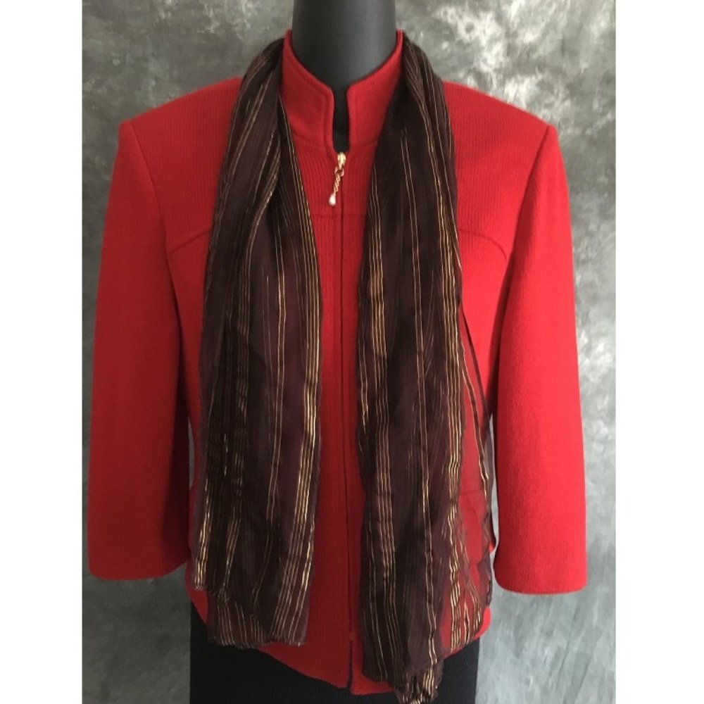 ST JOHN 100% SILK BROWN GOLD SCARF